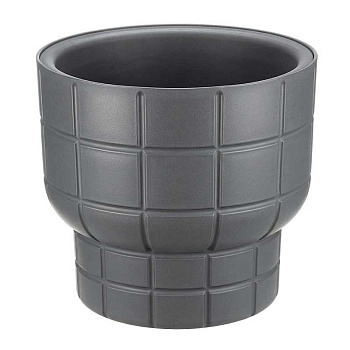 Кашпо КАРЕ D150мм 1л со вставкой графитовый М3256 х16 