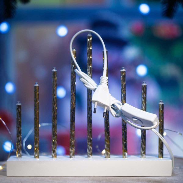 Гирлянда интерьерная "Свечи на подставке" 60-84-3 26см 9свечей (теп)