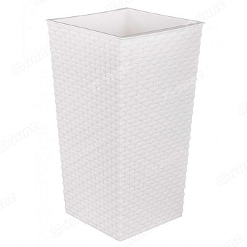 Кашпо РОТАНГ со вставкой 8/15л Белый БШ6825 х5 