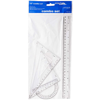 Набор линеек пластиковых (транспортир,2треугольника,линейка 20см) NK-103/17183PTR (320)