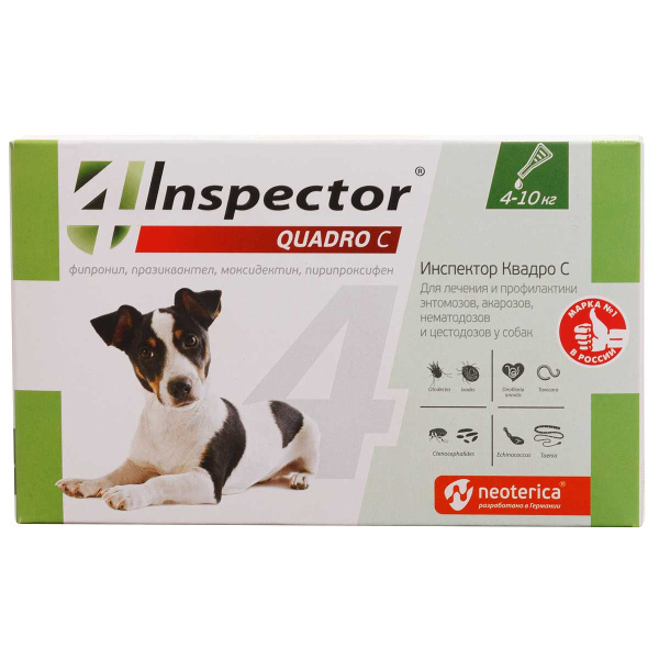 Инспектор Quadro Капли для собак  4-10кг I305 x40