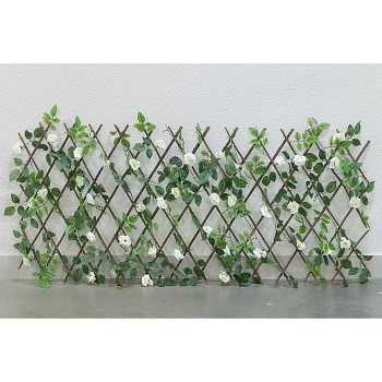 Раздвижная изгородь NA2659 маленький лист белые цветы 70*250см (50)