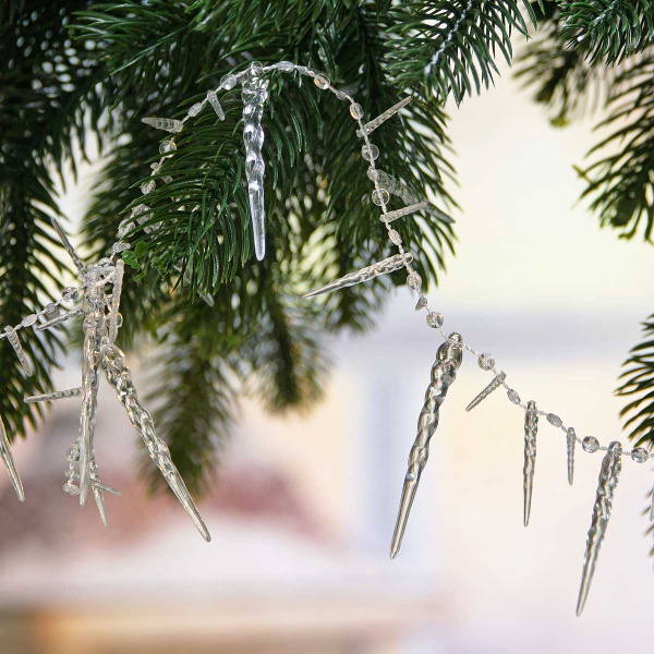 Цепь новогодняя T200-3 2.7 м Сосульки прозрачные (288)