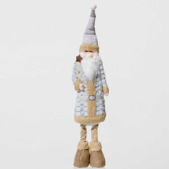 Фигура новогодняя AYY103А Дед Мороз 75см в серой шубе, с елкой