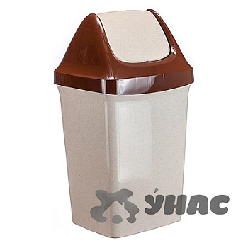 Контейнер для мусора 9 л Свинг бежевый мраморный М2461