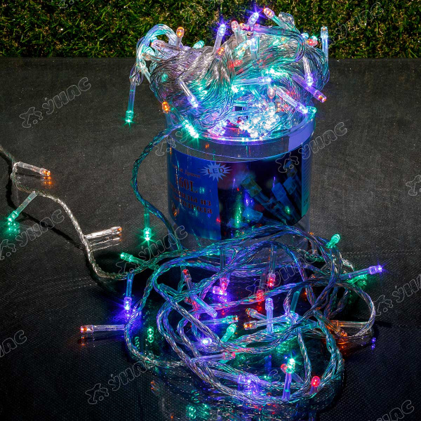 Гирлянда LED L-3-6 160 ламп прозрачный провод цветной