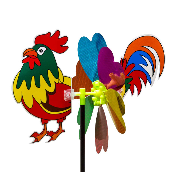 Ветряк D-22см Петушок цветные лепестки NA2671