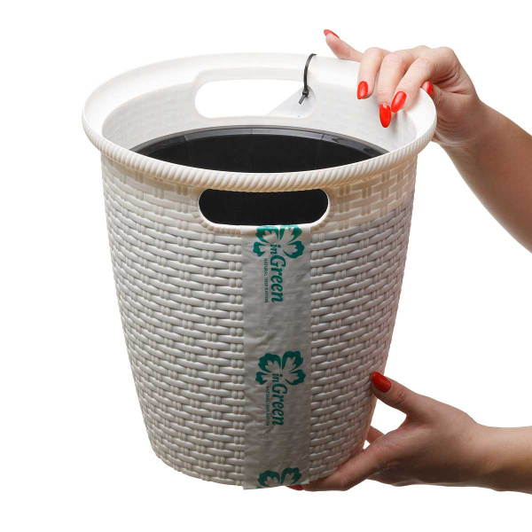 Кашпо "InGreen Rattan" 6/10л Белоснеж жасмин х12 