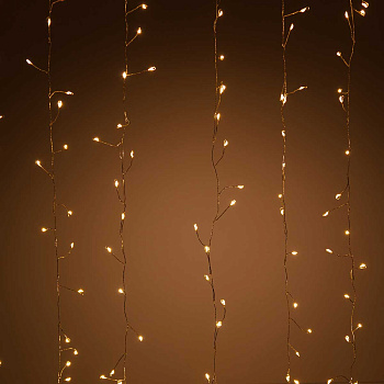 Гирлянда штора нитка LLN-26-1 3*1,1м 10нитей, Теплый белый