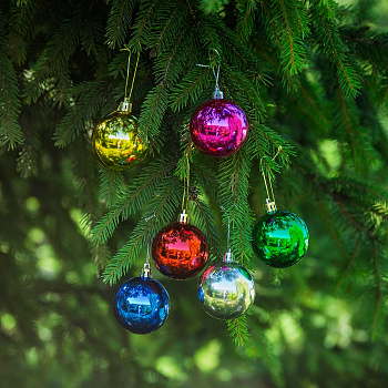 Шар Т173 6шт 6см (глянцевые) микс (120)