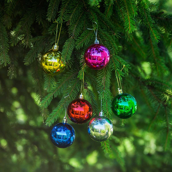 Шар Т173 6шт 6см (глянцевые) микс (120)