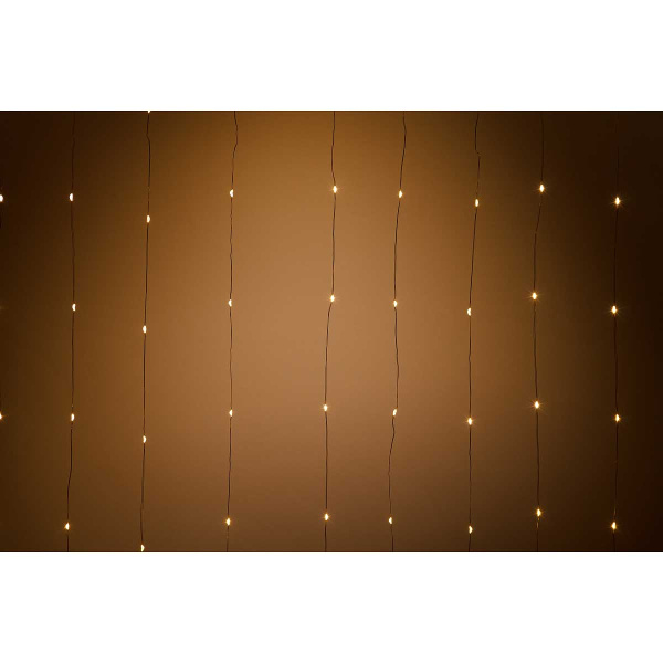 Гирлянда штора LED LLN-32-1 240л 3м*2м ТЕПЛЫЙ БЕЛЫЙ провод "капелька" (100)