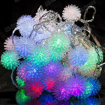 Гирлянда светодиодная ДОЖДЬ ШИШКА МЯГКАЯ /3м*0,6м ,48 лампочек, прозрачный провод/