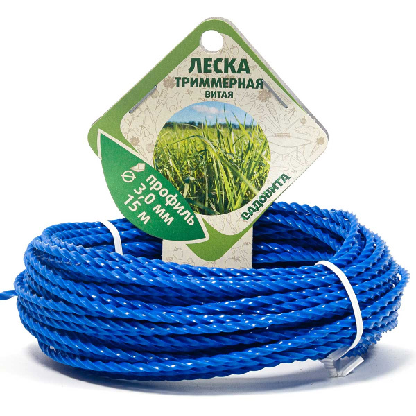 Леска триммерная квадрат витая d3мм 15м САДОВИТА х36