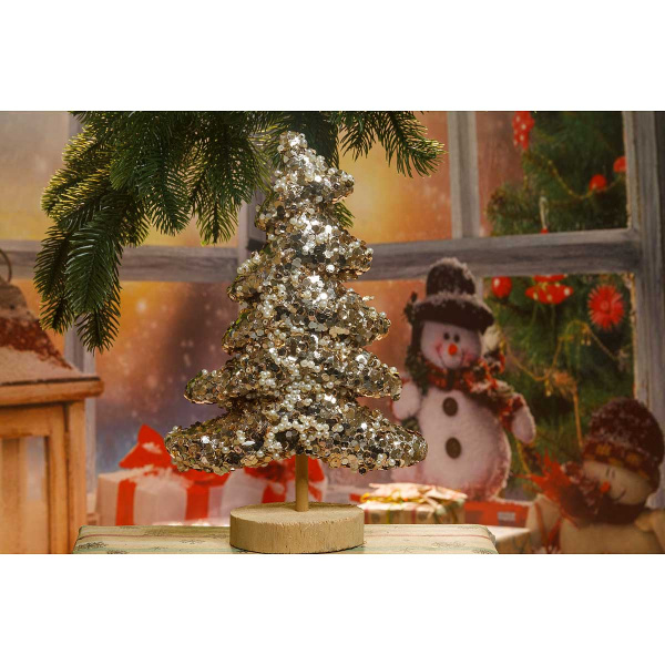 Сувенир A9-30473CH Елка блестящая 25см(72)