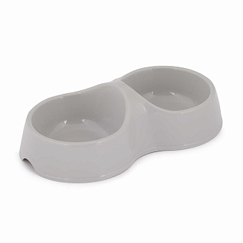 Миска для кошек 0,2л двойная серый БШ8271 х34