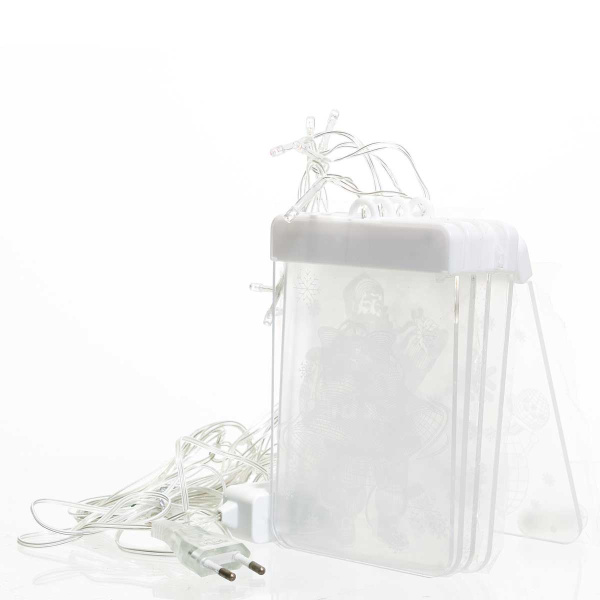 Гирлянда штора LLN-03 2*0,65-0,75м 5нитей, насадка панно-3D ТЕПЛЫЙ БЕЛЫЙ