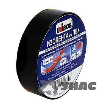 Изолента UNIBOB 19ммх20м черн(ц за 10шт) 59494х6