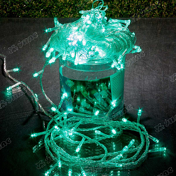 Гирлянда LED L-3-5 160 ламп прозрачный провод зеленый