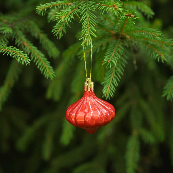 Набор елочных украшений LN28-E33-3 5 см 12 шт Шары КРАСНЫЙ