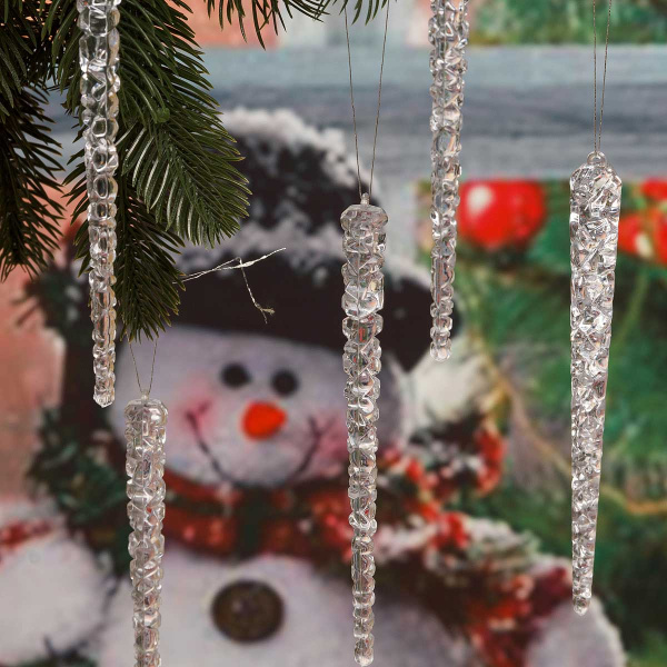 Елочное украшение "Сосулька" HES003 6шт 15,5см (183)