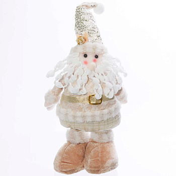 Фигура новогодняя интерьерная SX-A2003 Дед Мороз 45-65см, с телескопическими ногами, бело-бежевый
