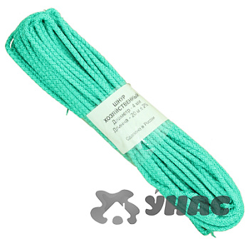 Шнур хозяйственный вязаный диаметр 4мм, 20м, цветной x100