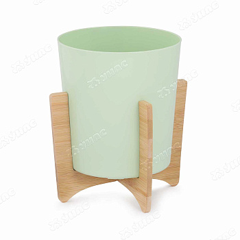 Кашпо Алессия (с деревянной подставкой) 1,8л СВ-ЗЕЛ БШ8266 х15 