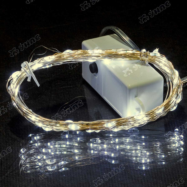 Гирлянда светодиодная НИТЬ ТЕПЛЫЙ БЕЛЫЙ/ 10 метров, 100лампочек/