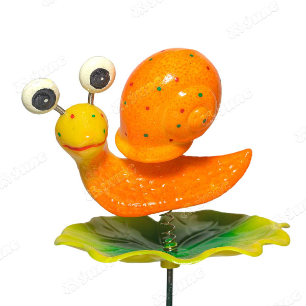 Штекер садовый Улитка на листе на пружинке NA1491 10*10см (288)