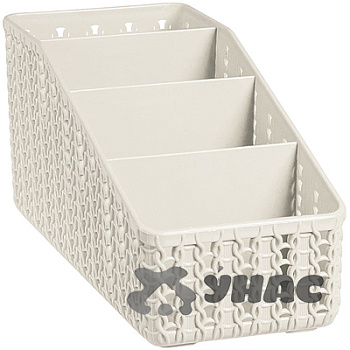 Органайзер ВЯЗАНИЕ 4 секции бел ротанг М2382 (16)