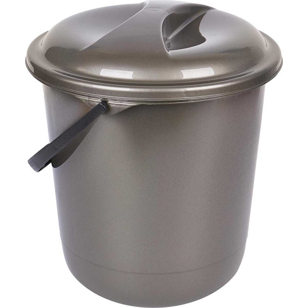 Ведро 12 л Rock`n`Roll с крышкой антрацит