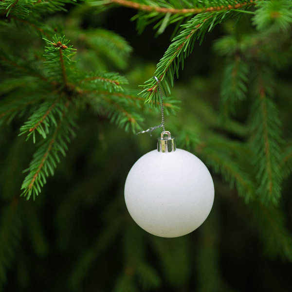 Набор елочных украшений 6R-DC9/H1-1 6 см 9 шт Шары Бархат белый