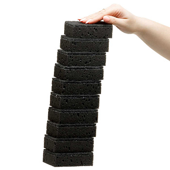 Губка для посуды крупнопористая черная Перфера (10шт) х8