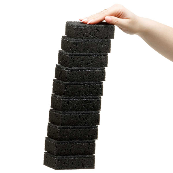 Губка для посуды крупнопористая черная Перфера (10шт) х8