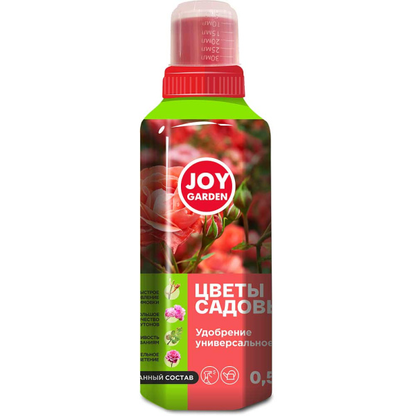 Удобрение жидкое 0,5л.ЦВЕТЫ САДОВЫЕJOY GARDEN х16 