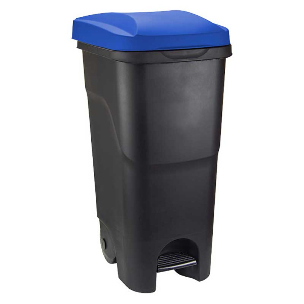 Бак 85л с педалью на колесах синий М2399