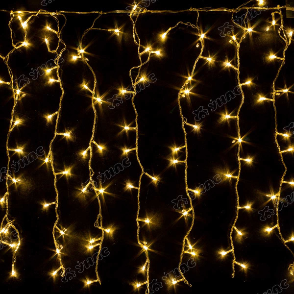 Гирлянда штора LED LС-4-1 320 лампочек, прозрачный провод 2,5*3 Теплый белый
