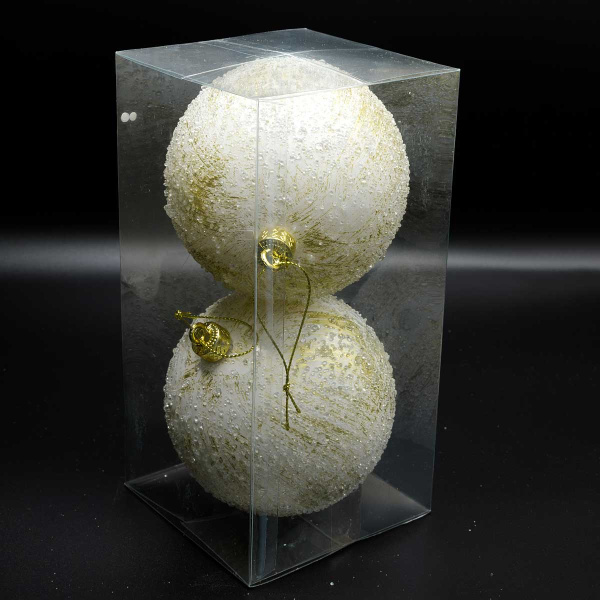 Шар АО-17026G10 2шт 10см "Капельки" золотой(90)