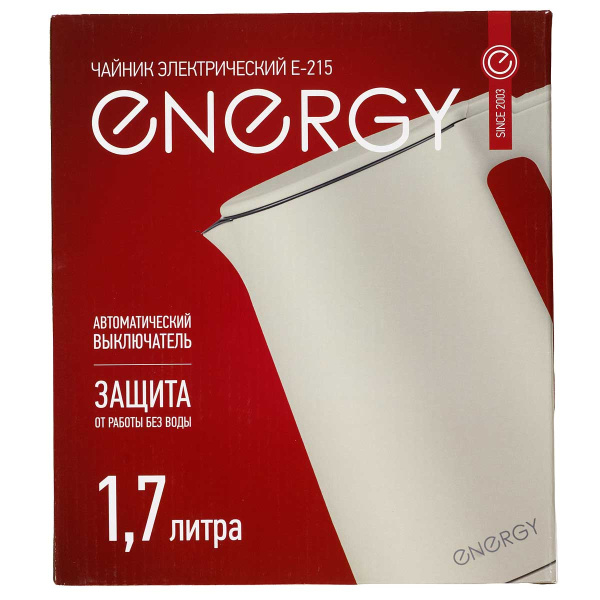 Электрический чайник ENERGY E-215 1,7 л бежевый 164158