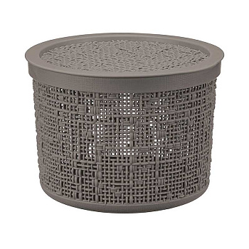 Коробка БЯЗЬ с крышкой D17см 2л Франц Серый М2328