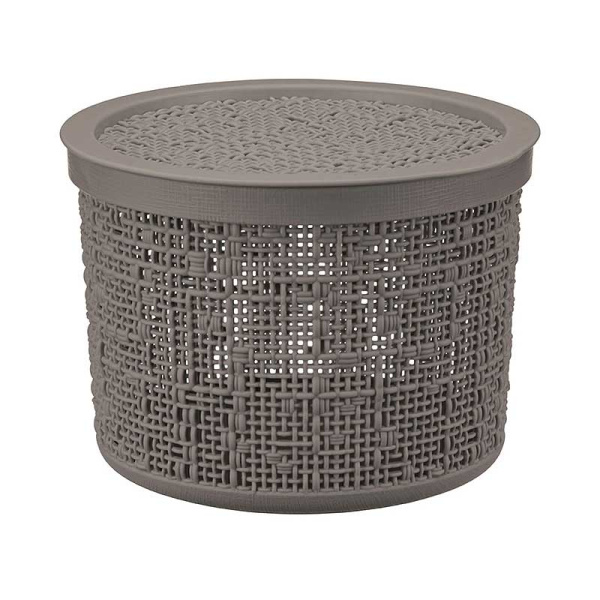 Коробка БЯЗЬ с крышкой D17см 2л Франц Серый М2328