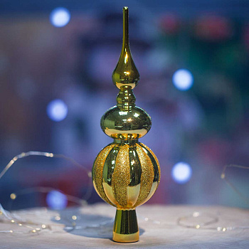 Макушка 23ADC1-F7-2 Пика 23см золотая с золотыми блестками