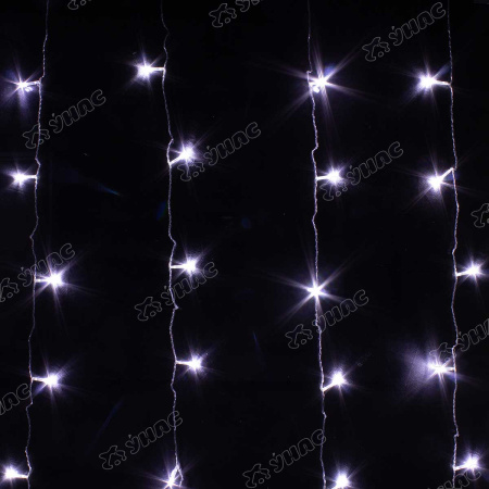 Гирлянда штора LED LС-4-2 320 лампочек, прозрачный провод 2,5*3 холодный белый