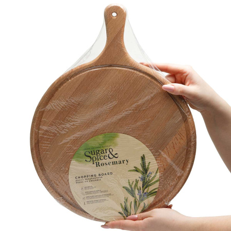 Доска разделочная РОЗМАРИ d40см круг с ручкой дерево