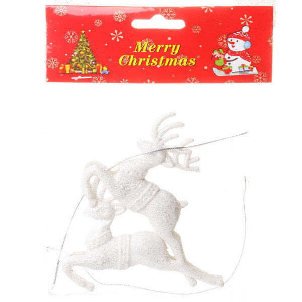 Подвеска JT20-LBY536 Олени белые 2шт 10см (600)