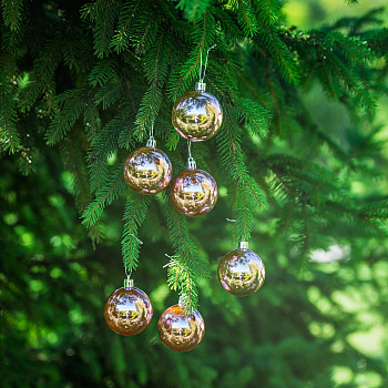 Шар Т173-9 6шт 6см (глянцевые) розовый (120/140)