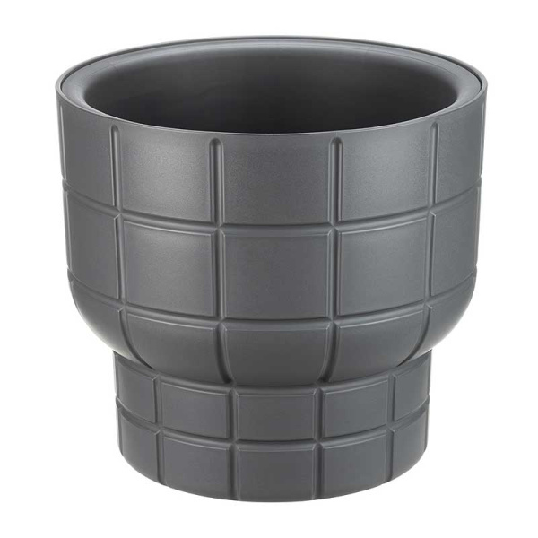 Кашпо КАРЕ D280мм 7,8л со вставкой графитовый М3259 х1 