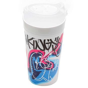 Стакан с крышкой 0,5л Граффити СТК-2390 ВМС х10