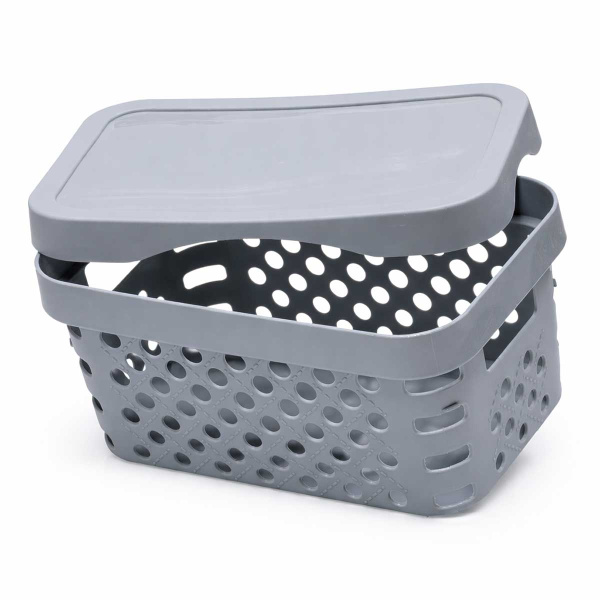 Корзина для хранения с крышкой 4л 25*17*13см